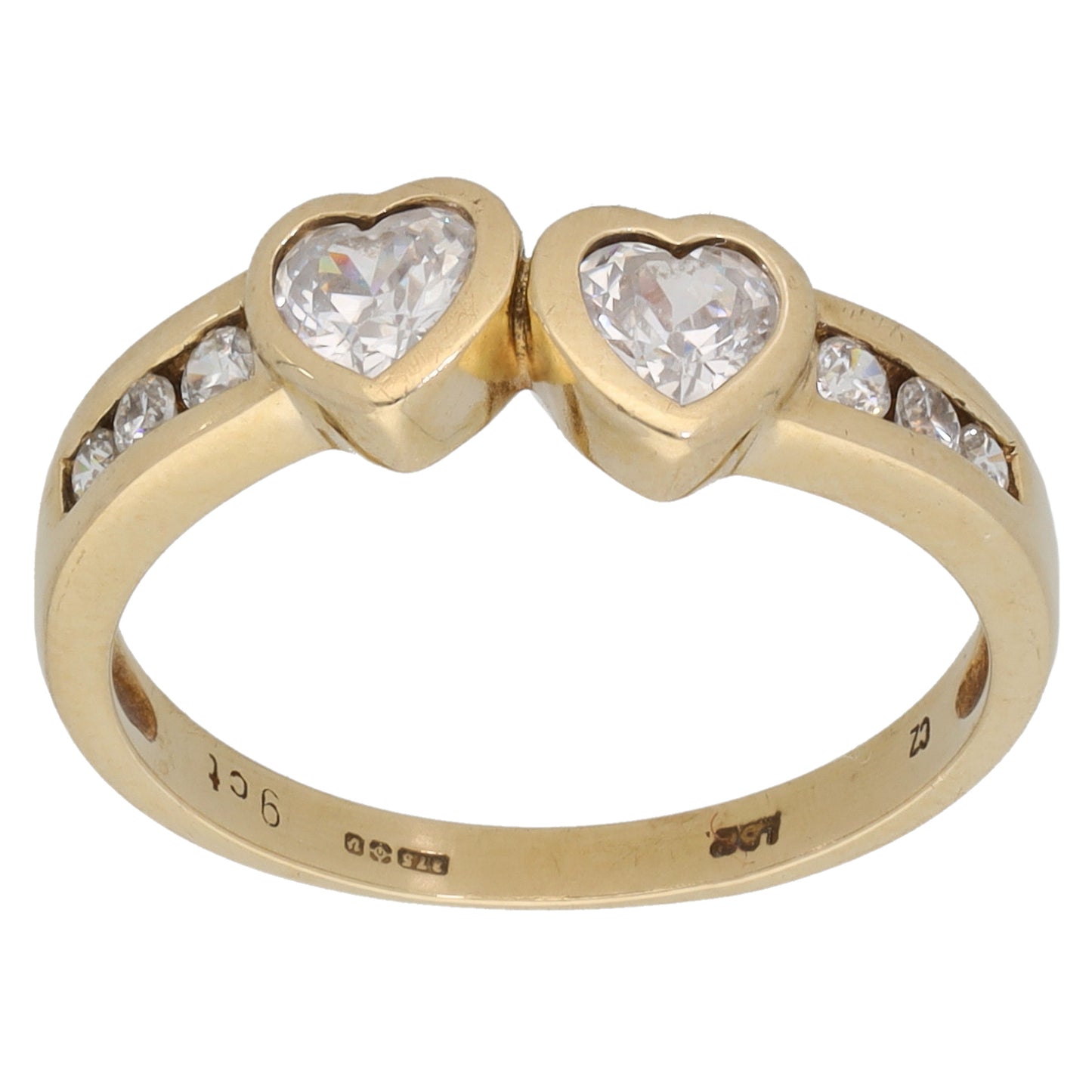 9ct Gold Cubic Zirconia Dress/Cocktail Ring Size N