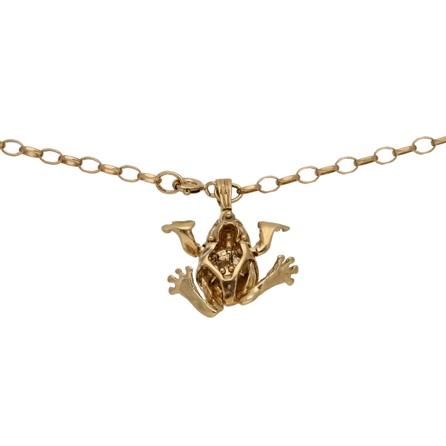 9ct Gold Frog Pendant With Chain