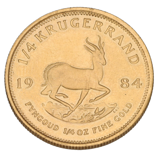 22ct Gold 1/4 OZ Krugerrand Coin 1984