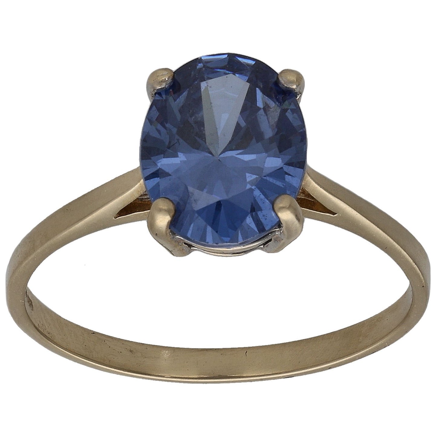 9ct White Gold Imitation Single Stone Ring Size N