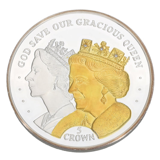Silver Queen Elizabeth II 5 OZ 5 Crowns Coin 2016