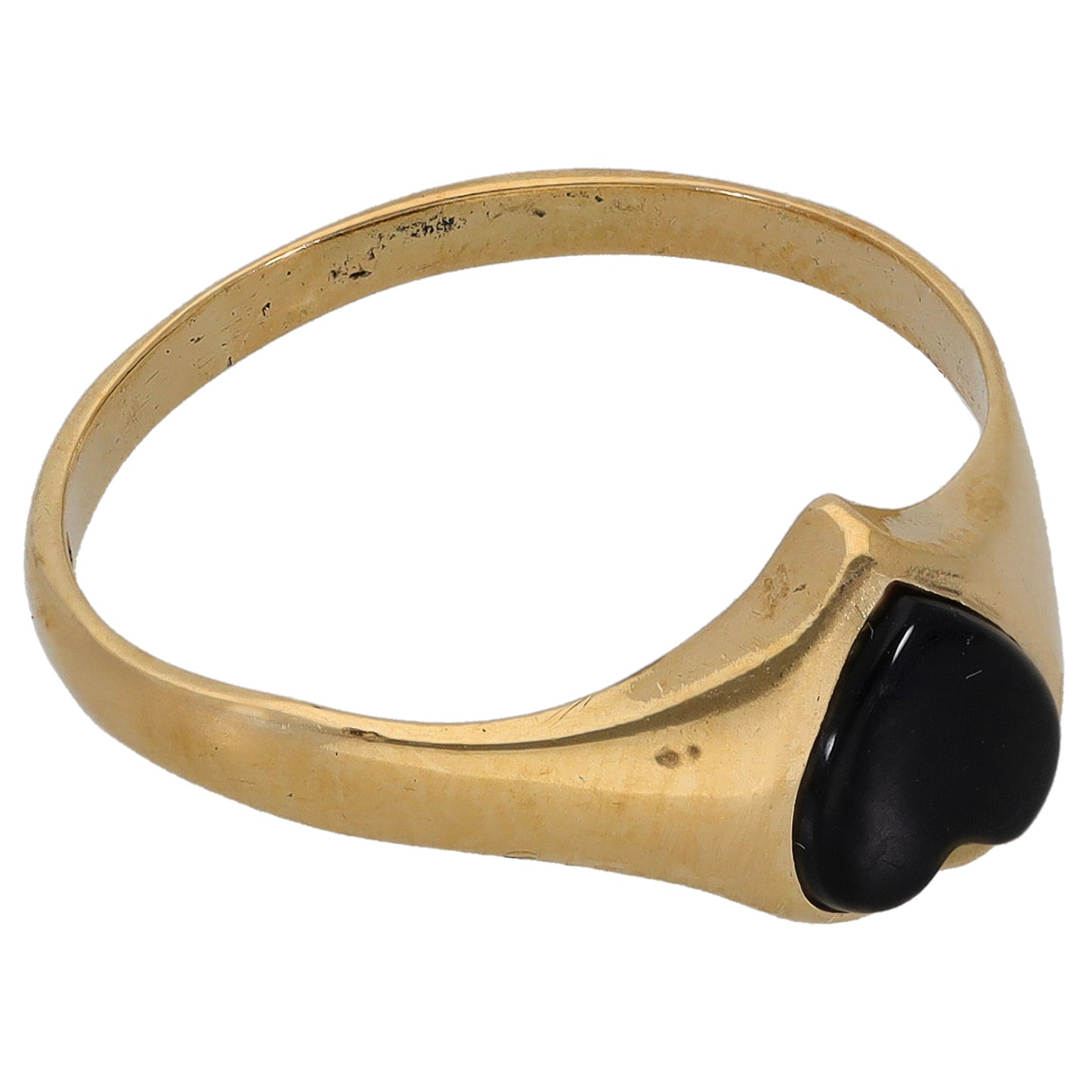 9ct gold signet ring with black onyx heart bezel