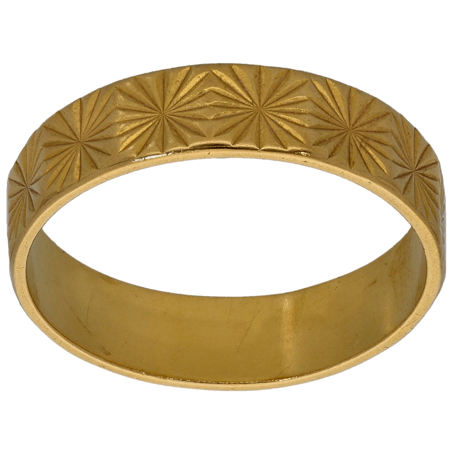 22ct Gold Patterned Wedding Ring Size N