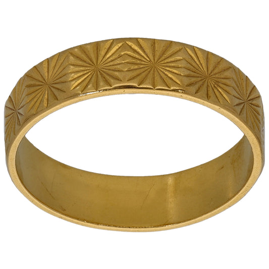 22ct Gold Patterned Wedding Ring Size N