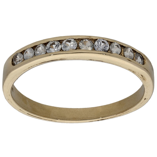 9ct Gold Cubic Zirconia Half Eternity Ring Size N
