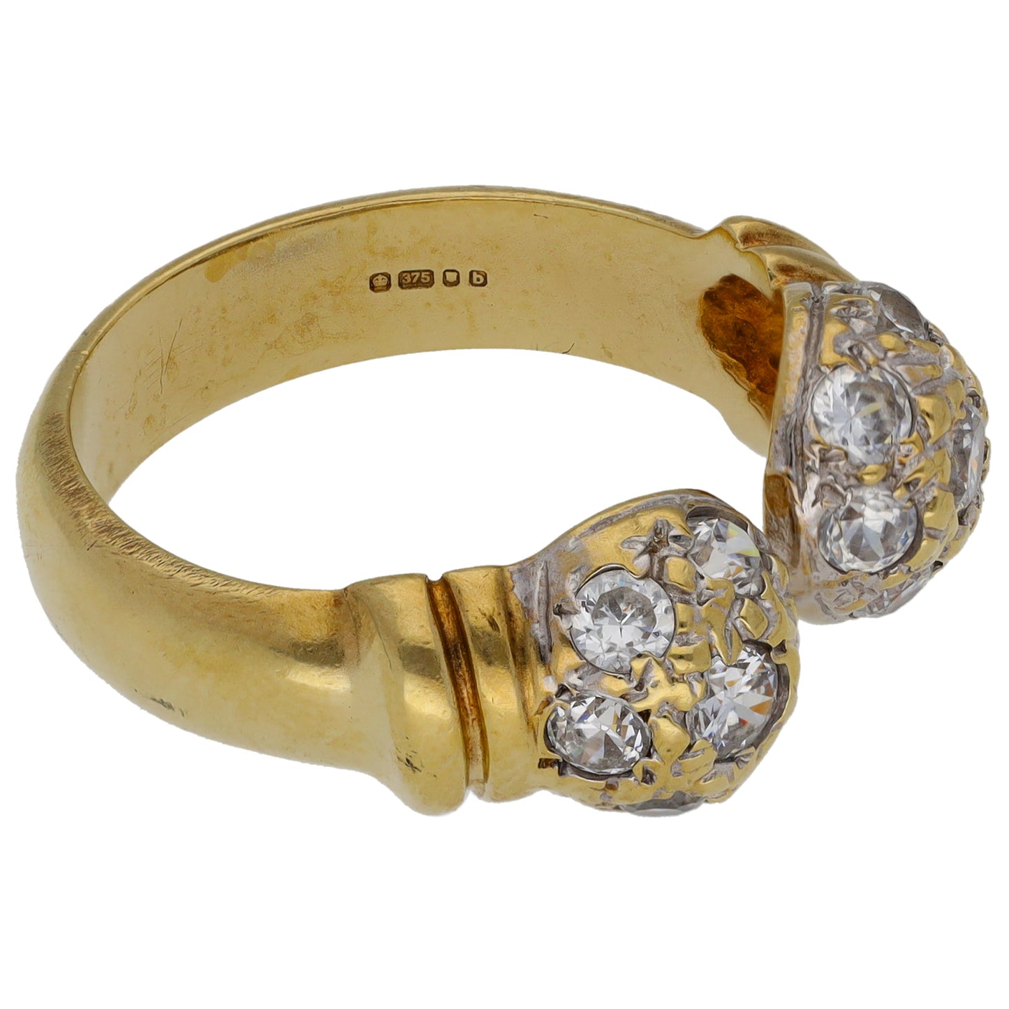 9ct Gold Cubic Zirconia Dress/Cocktail Ring Size T