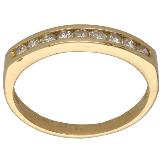 18ct Gold 0.33ct Diamond Half Eternity Ring Size N
