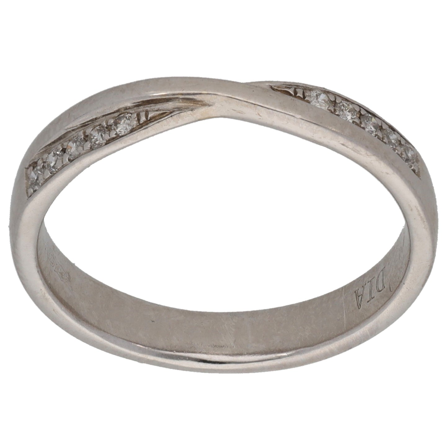 9ct White Gold 0.025ct Diamond Half Eternity Ring Size L