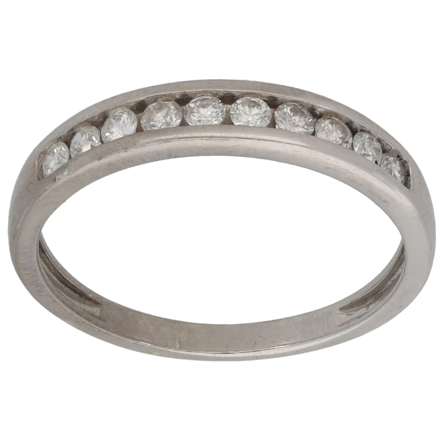 9ct White Gold 0.33ct Diamond Half Eternity Ring Size P