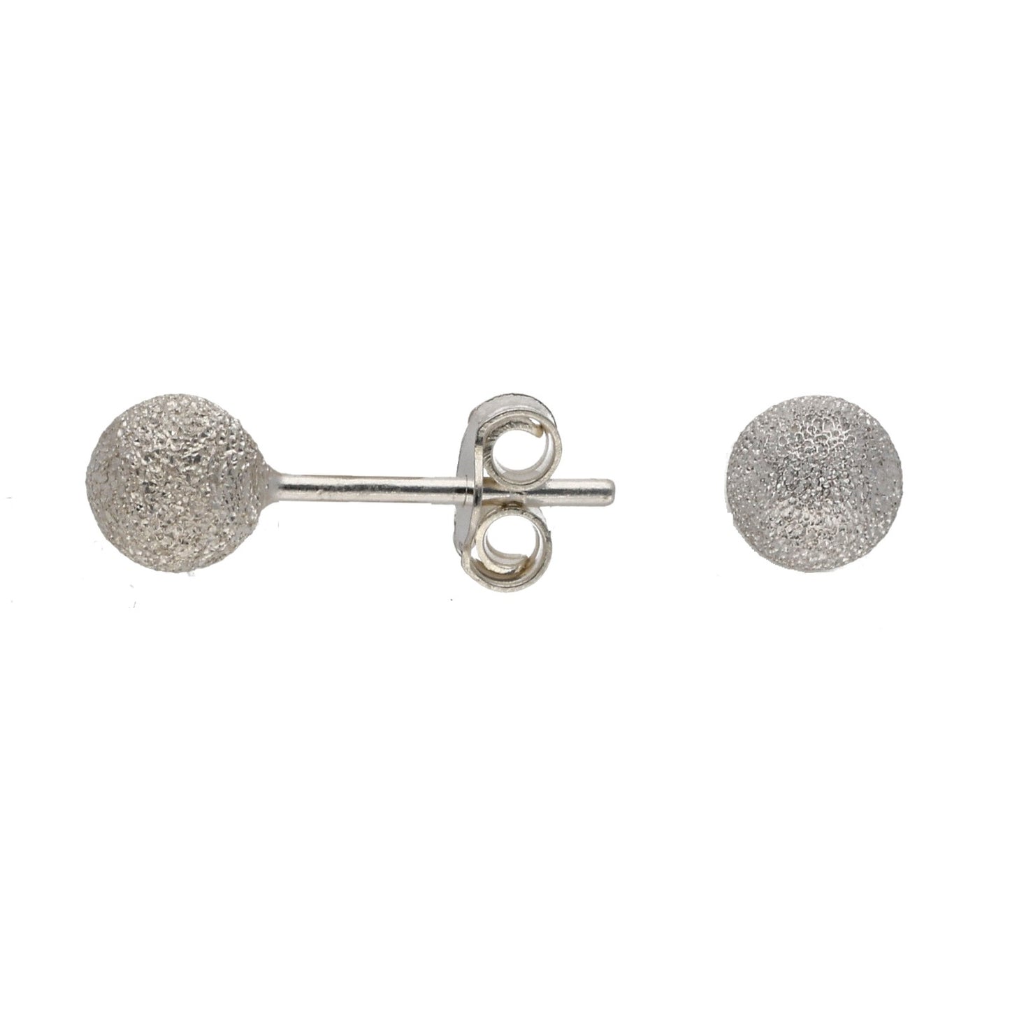 New Sterling Silver Frosted Stud Earrings