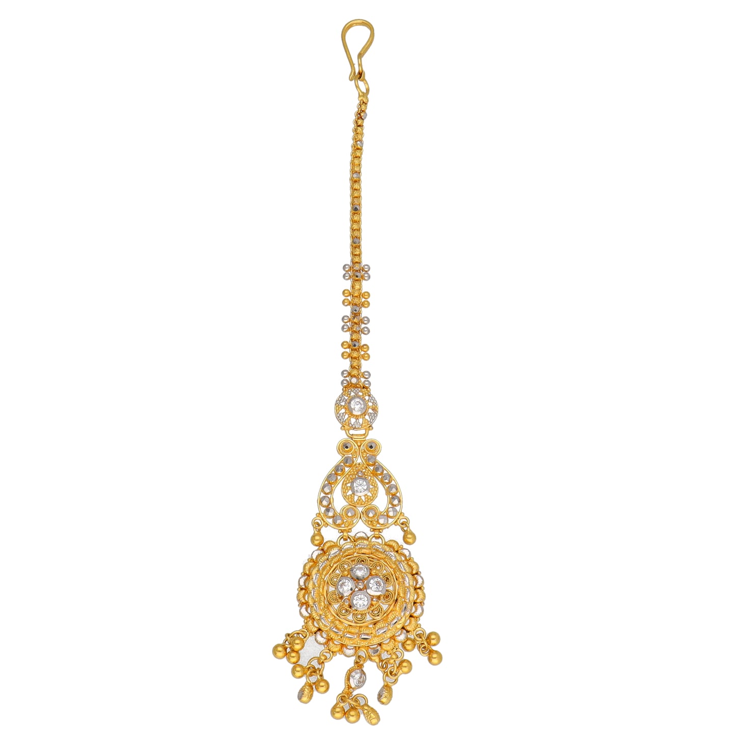 22ct Bi-Colour Gold Necklace, Earrings & Tikka Set of Jewellery