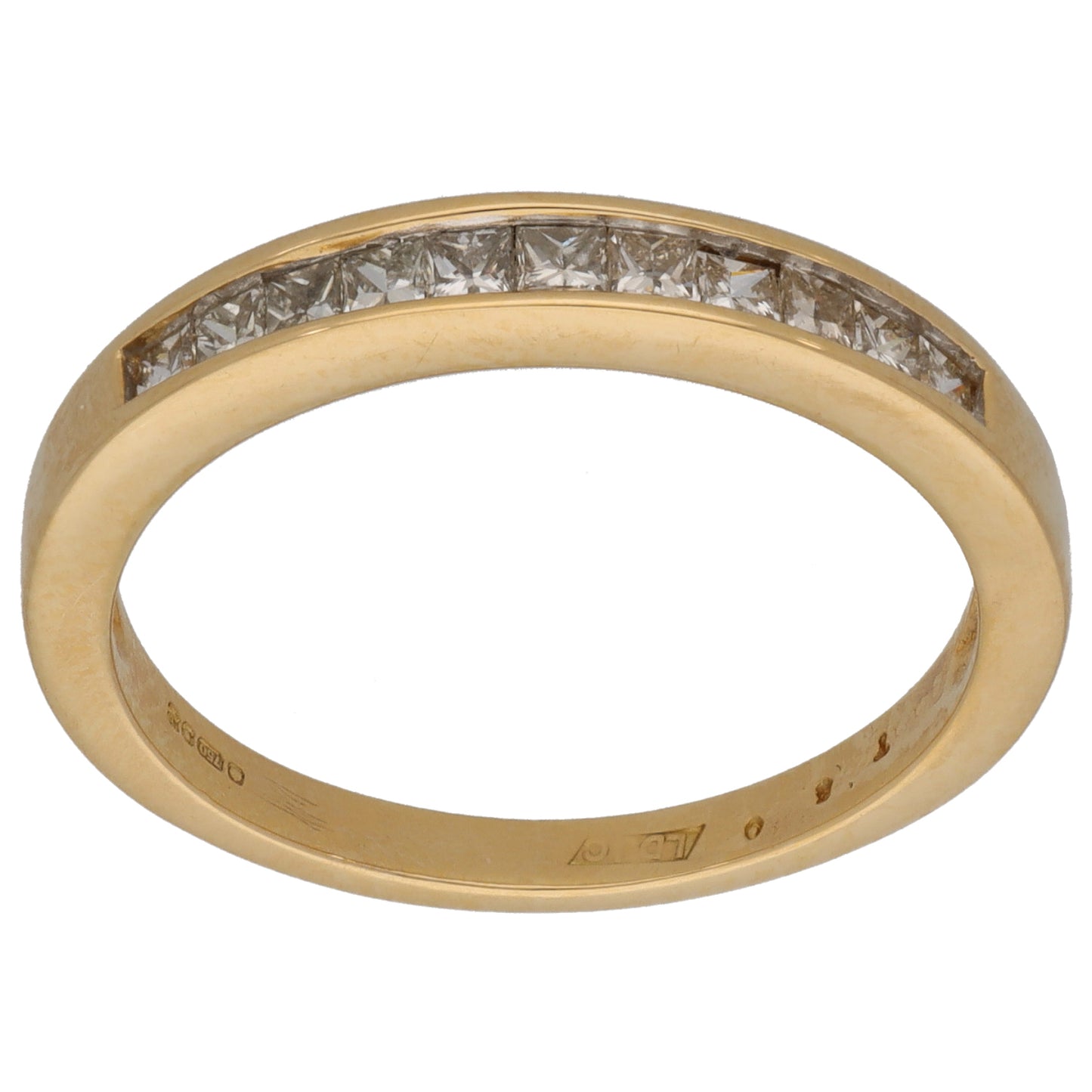 18ct Gold 0.55ct Diamond Half Eternity Ring Size R