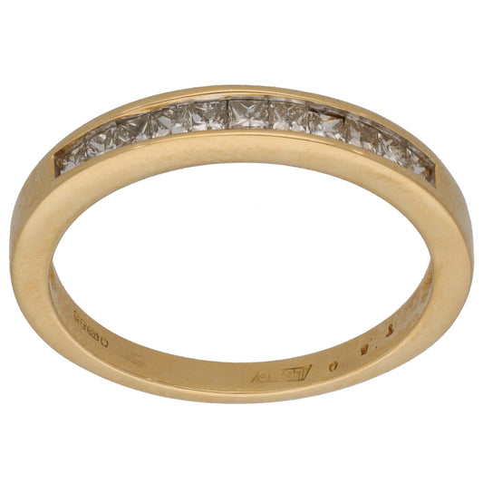 18ct Gold 0.55ct Diamond Half Eternity Ring Size R