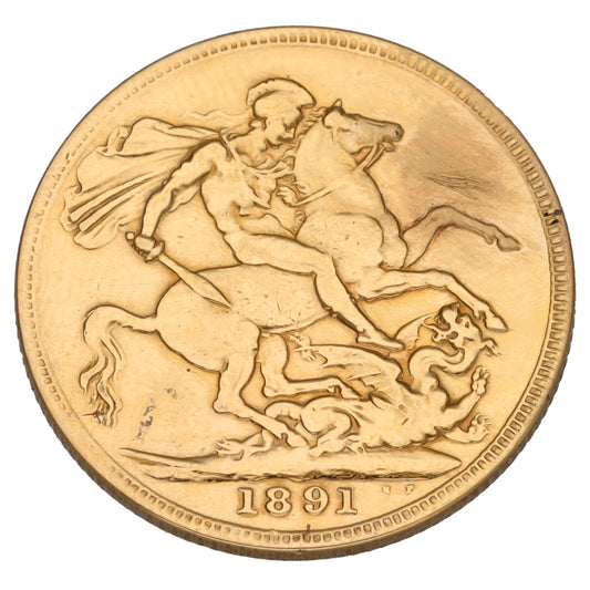 22ct Gold Queen Victoria Full Sovereign Coin 1891
