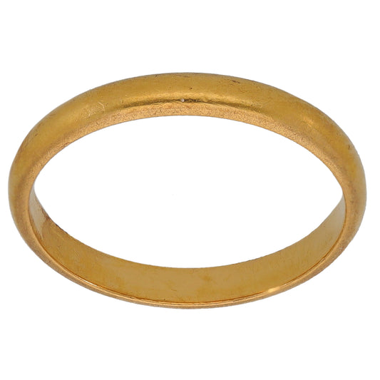 22ct Gold Plain Wedding Ring Size L
