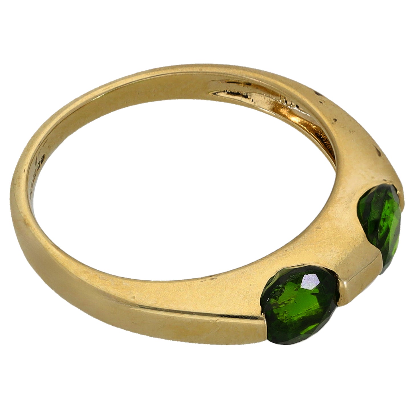 9ct Gold Diopside Two Stone Ring Size N