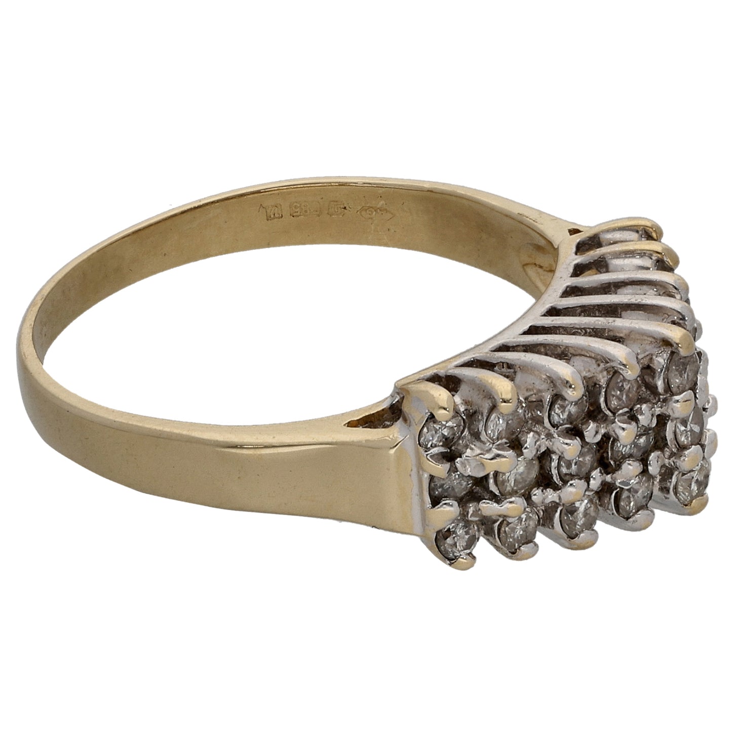 14ct Gold 0.27ct Diamond Dress/Cocktail Ring Size N