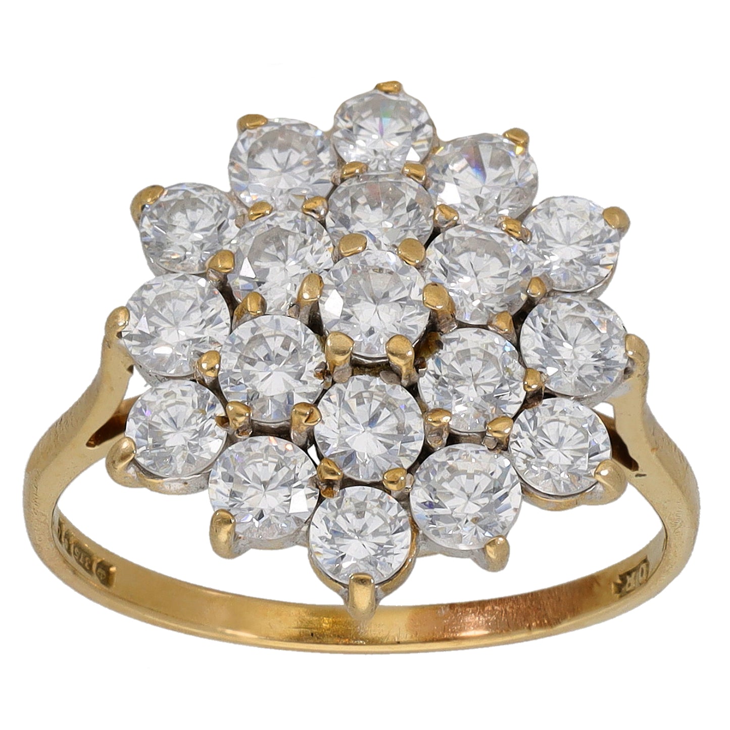 9ct Gold Cubic Zirconia Dress/Cocktail Ring Size M