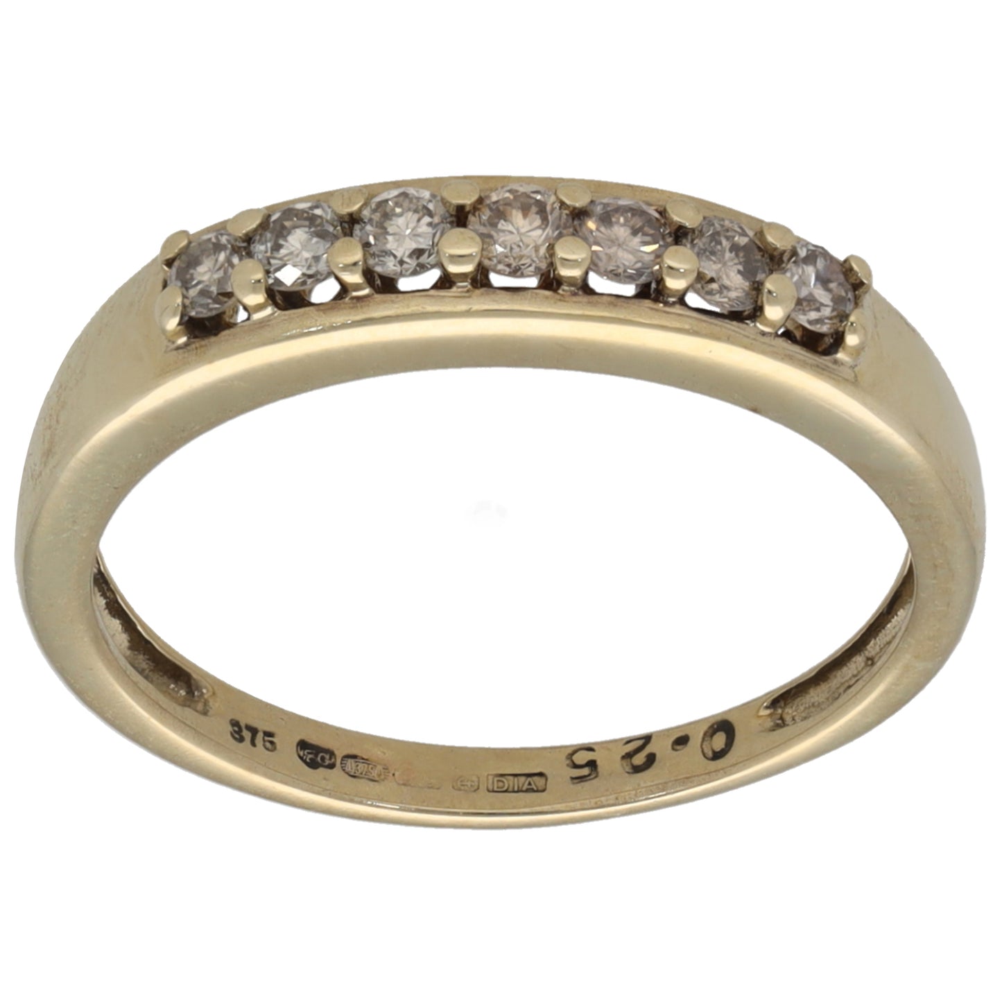 9ct Gold 0.25ct Diamond Half Eternity Ring Size L