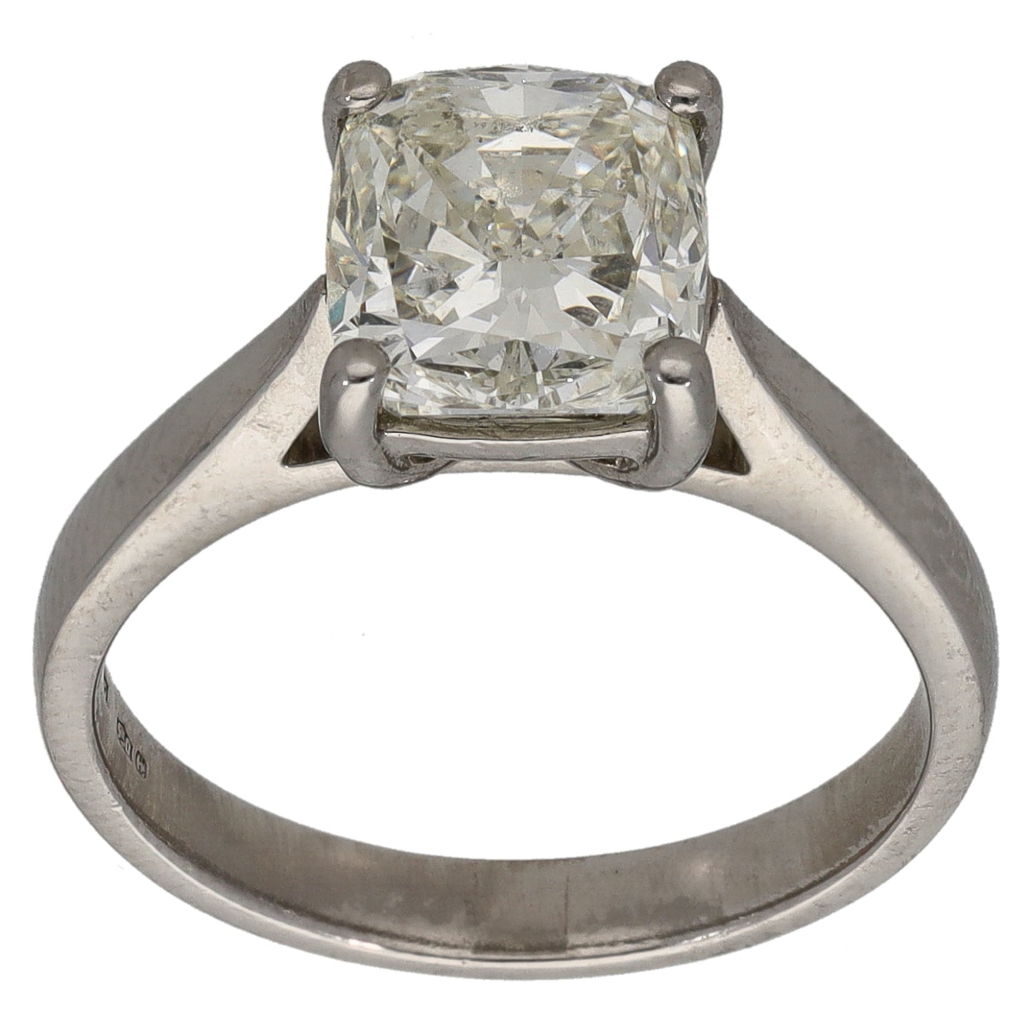 Platinum 2.77ct Diamond Solitaire Ring Size M