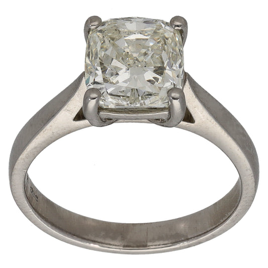 Platinum 2.77ct Diamond Solitaire Ring Size M
