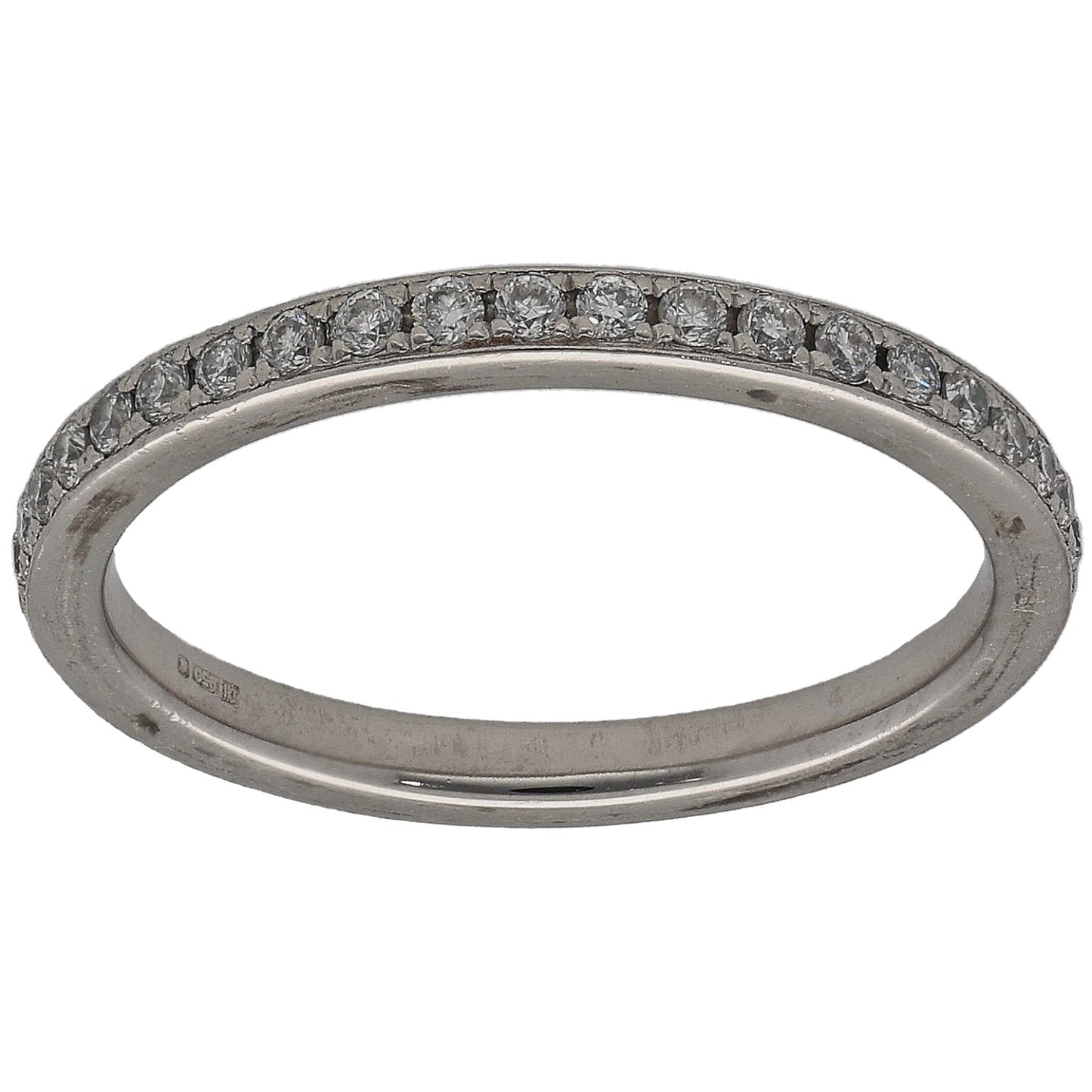 9ct Platinum 0.23ct Diamond Half Eternity Ring Size L