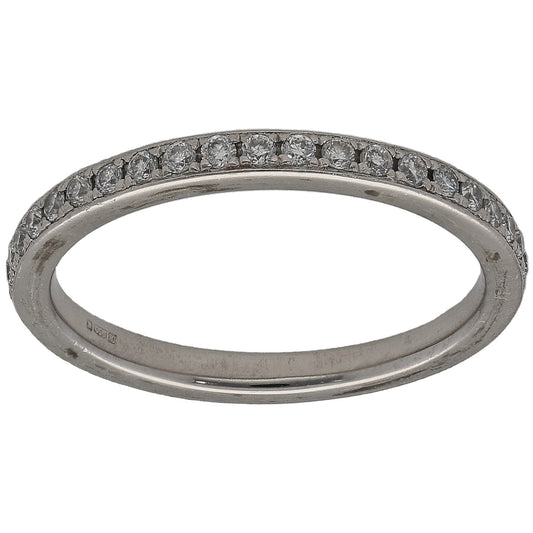 9ct Platinum 0.23ct Diamond Half Eternity Ring Size L