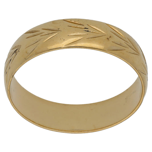 9ct Gold Patterned Wedding Ring Size Z+1