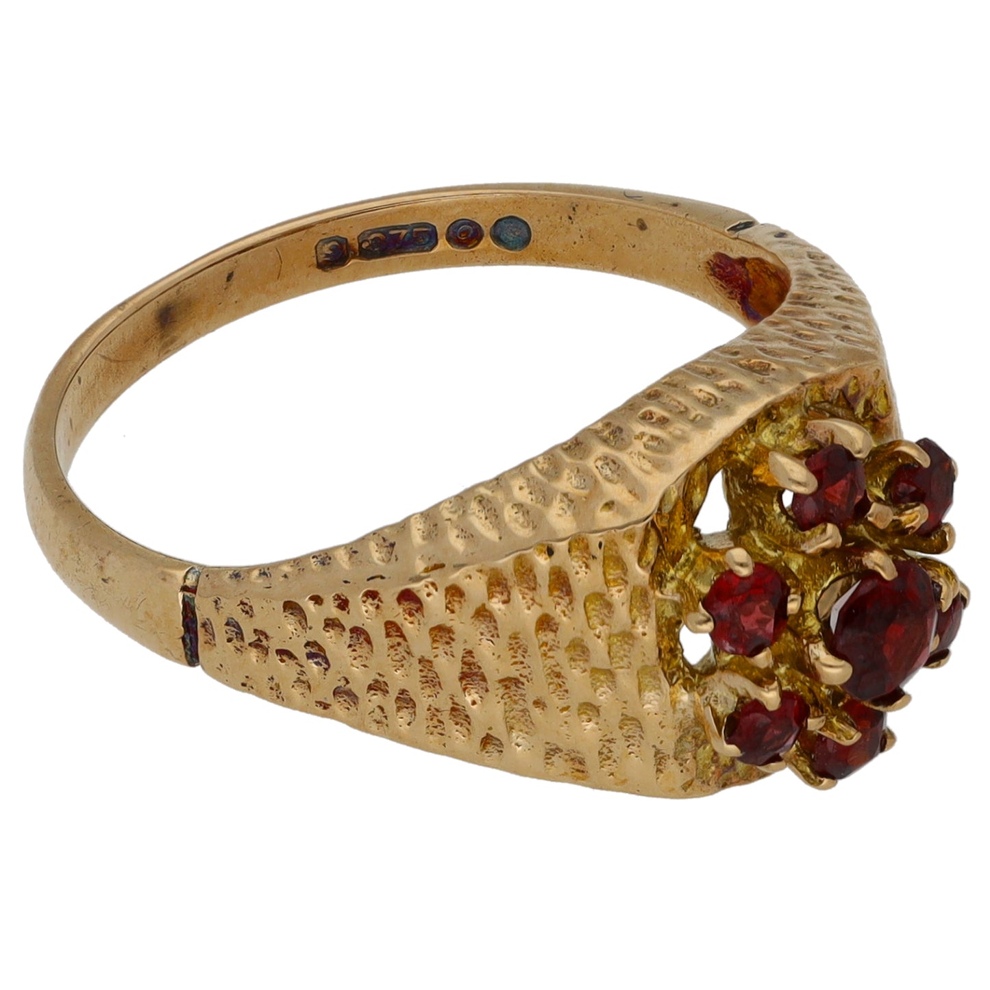 9ct Gold Garnet Dress/Cocktail Ring Size N