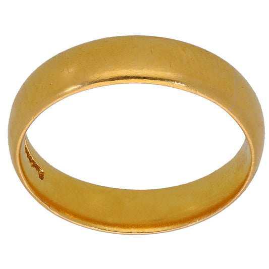 22ct Gold Plain Wedding Ring Size K