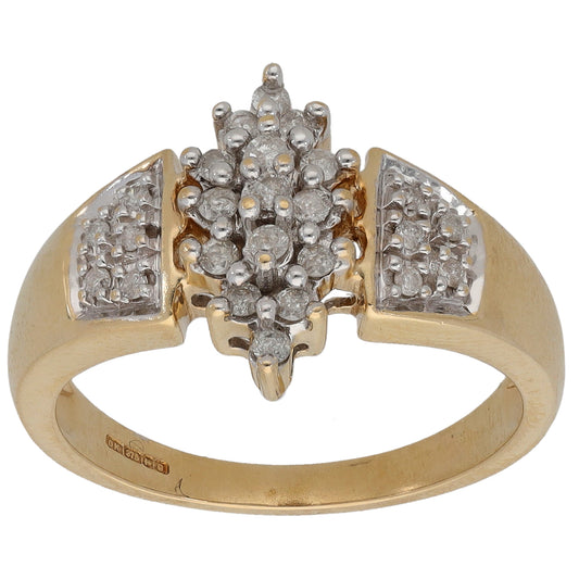 9ct Gold 0.20ct Diamond Dress/Cocktail Ring Size O