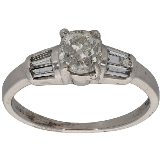 18ct White Gold 1.00ct Diamond Trilogy Ring Size L