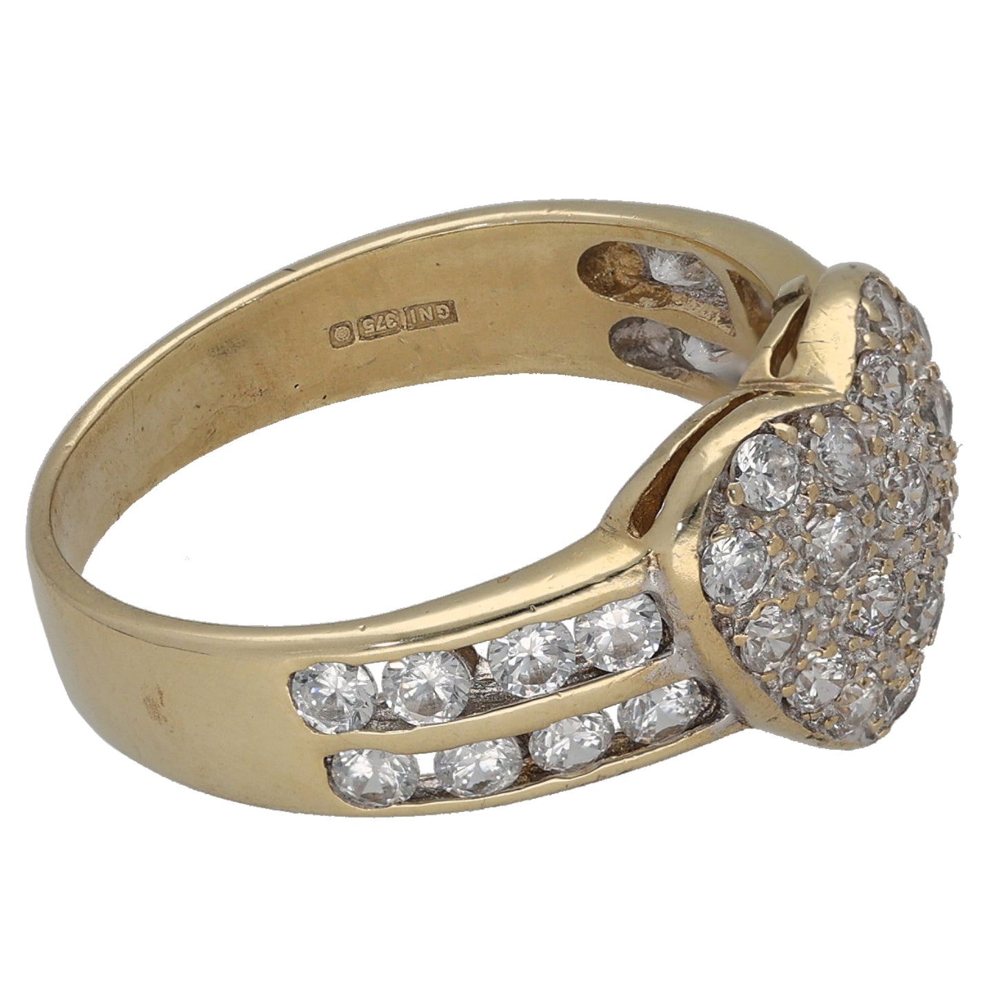 9ct Gold Cubic Zirconia Alternative Ring Size N