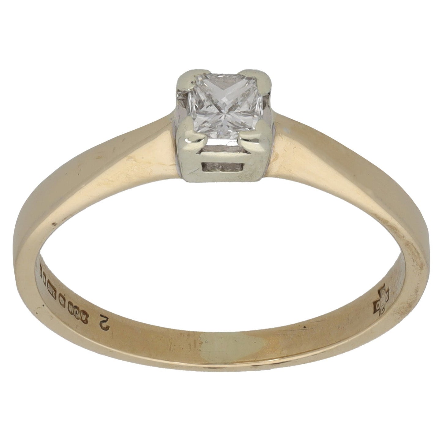 9ct Gold 0.25ct Diamond Solitaire Ring Size M