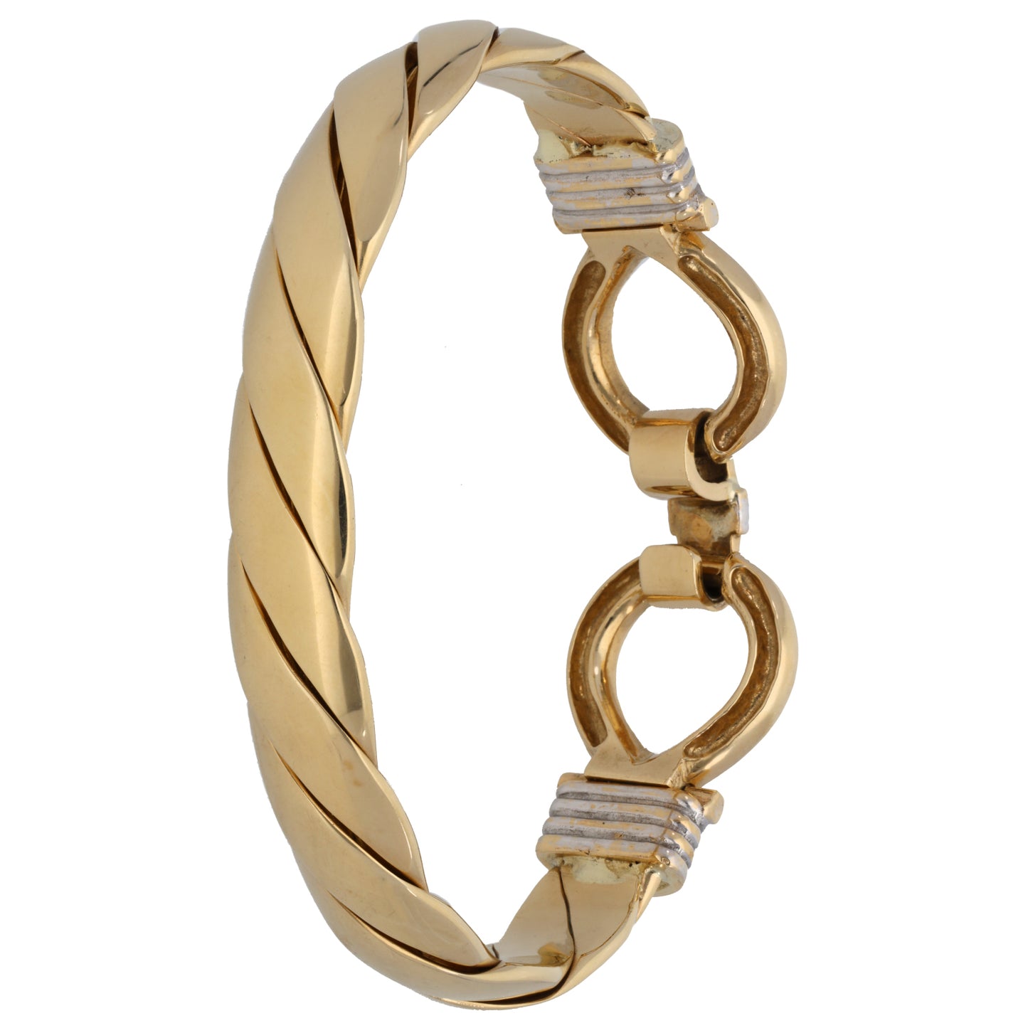 9ct Bicolour Gold Hinged/Clasp Bangle