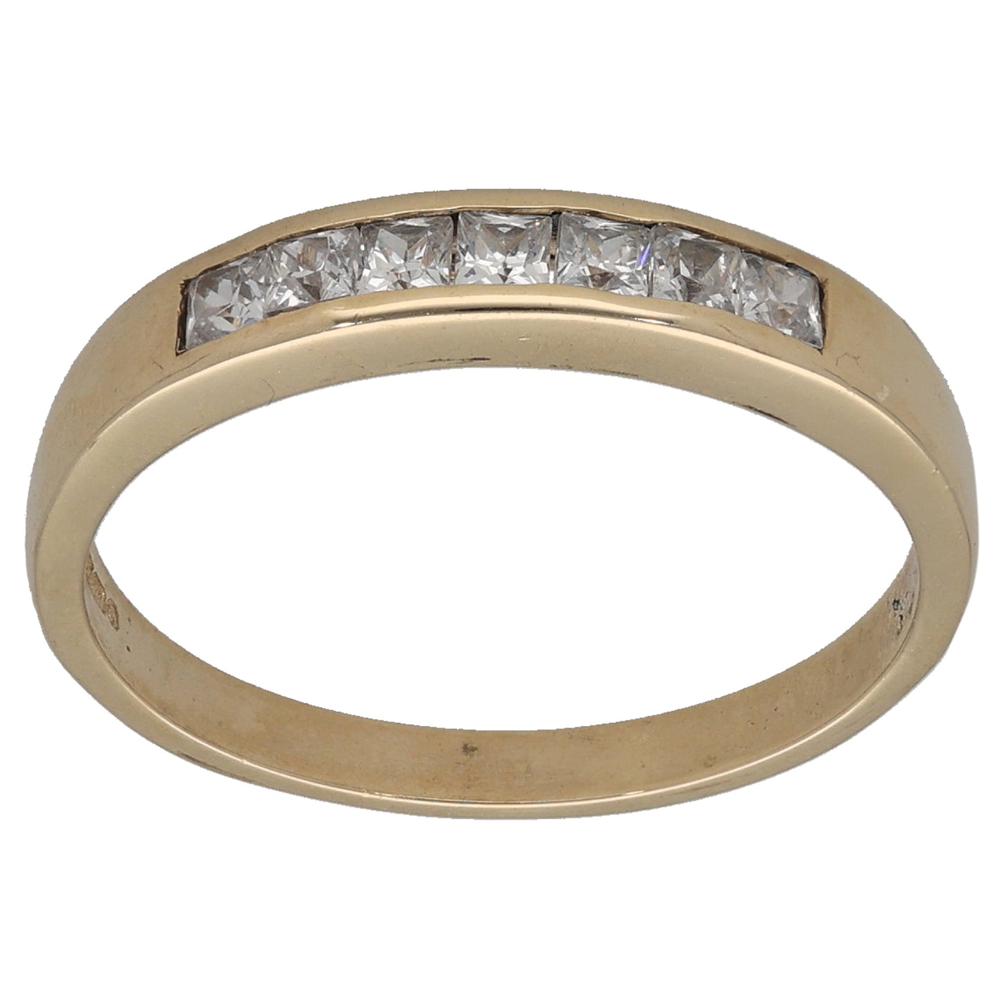 9ct Gold Cubic Zirconia Half Eternity Ring Size P