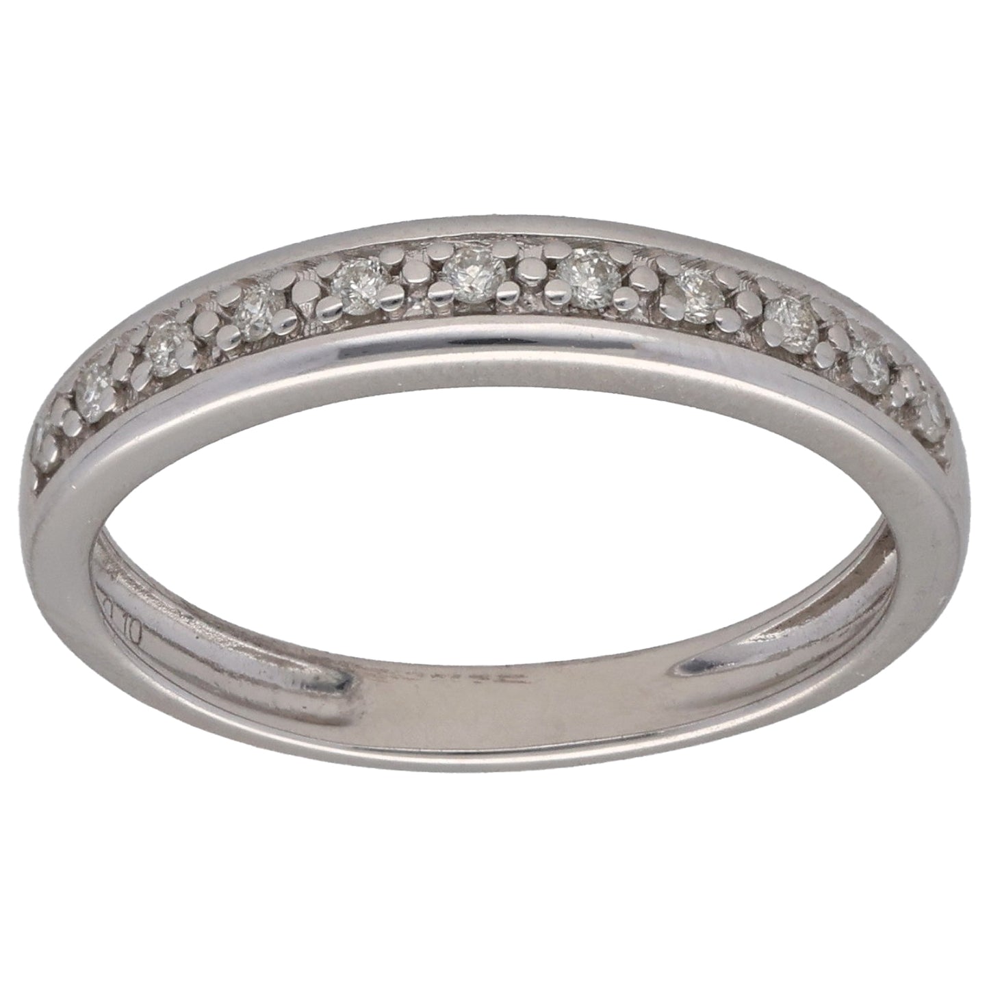 9ct White Gold 0.10ct Diamond Half Eternity Ring Size L