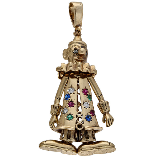 9ct Gold Imitation Clown Pendant