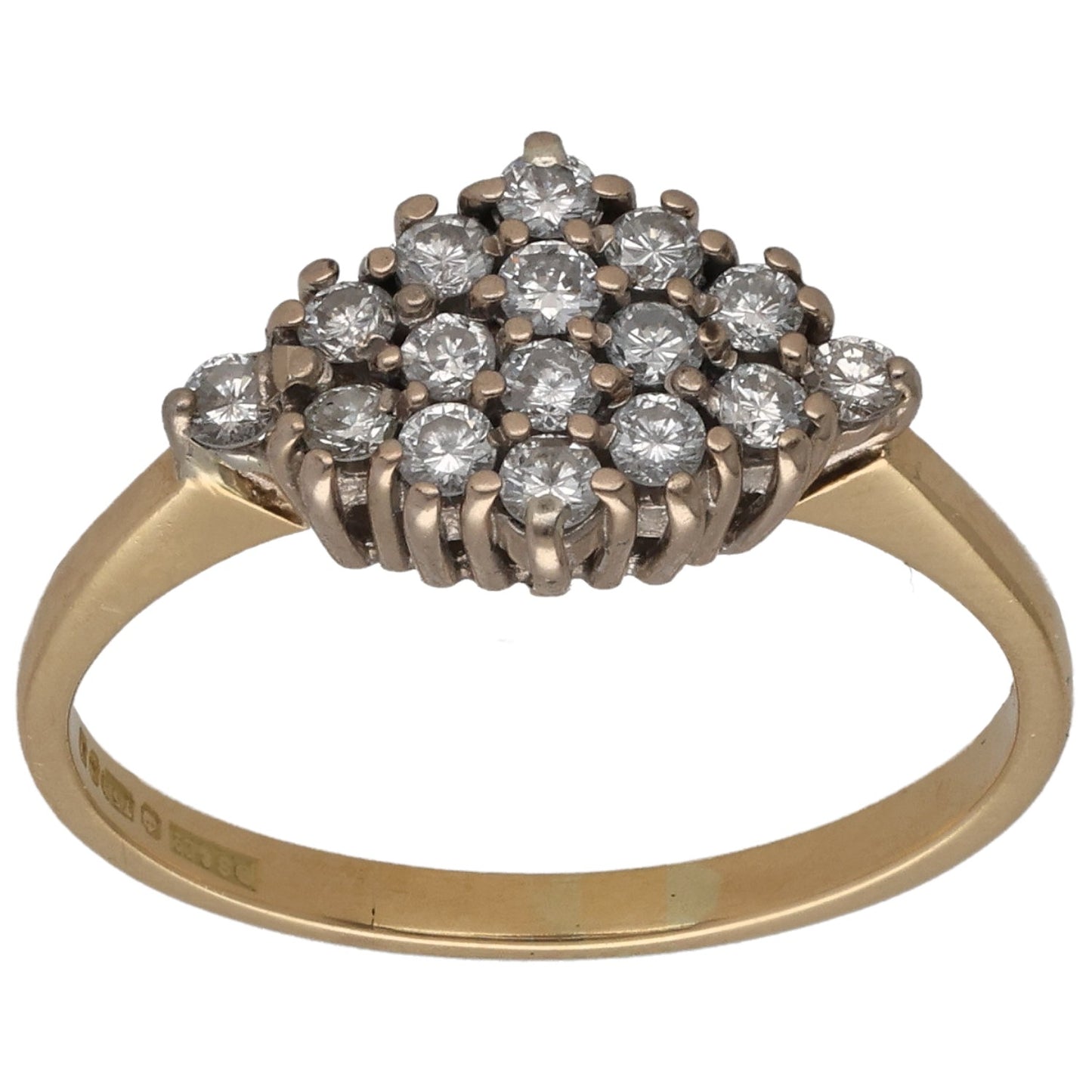 18ct Gold 0.32ct Diamond Cluster Ring Size N