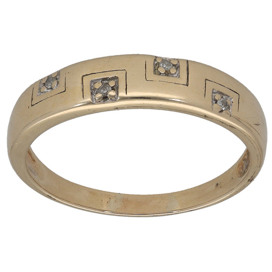 9ct Gold 0.04ct Diamond Half Eternity Ring Size U