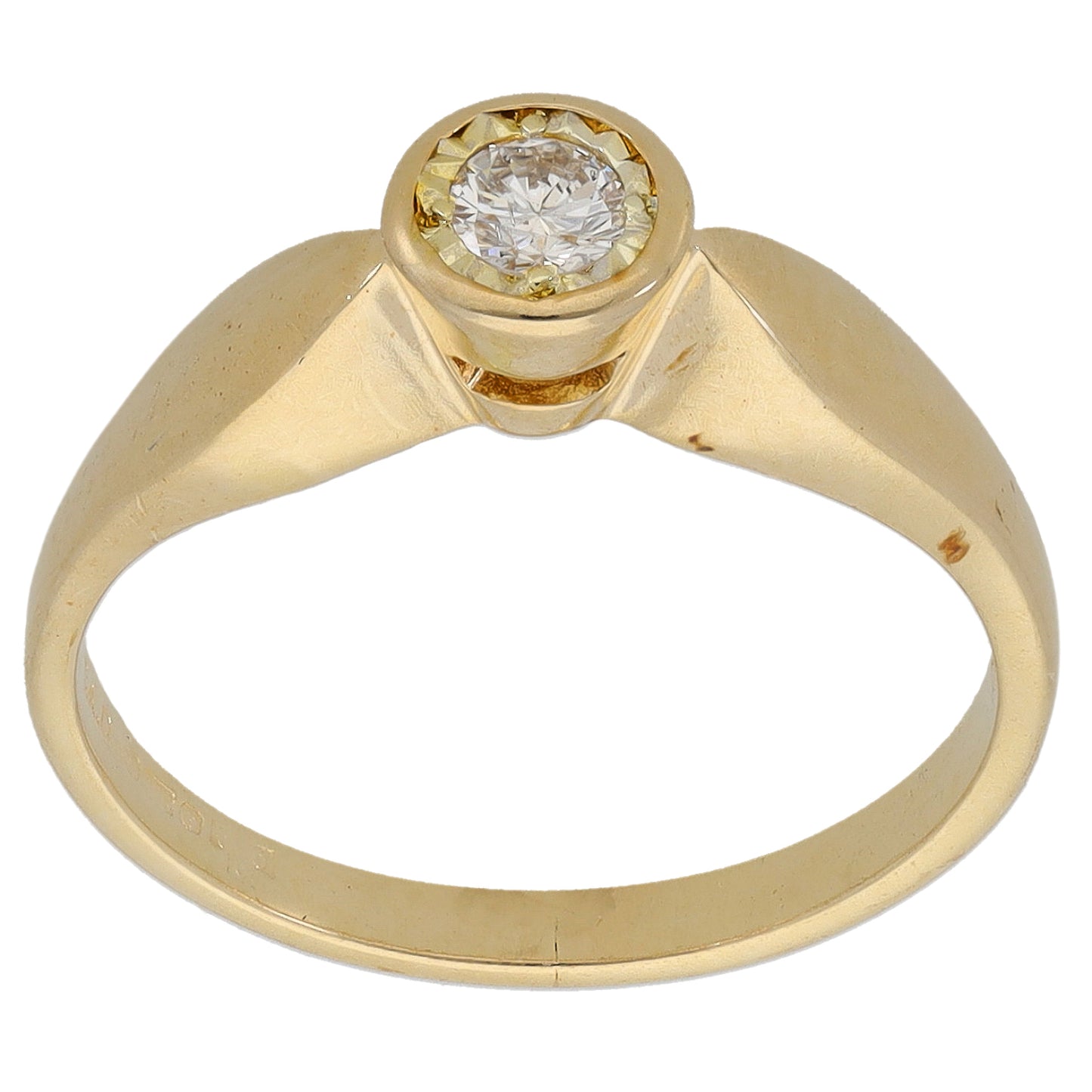 9ct Gold 0.12ct Diamond Solitaire Ring Size L