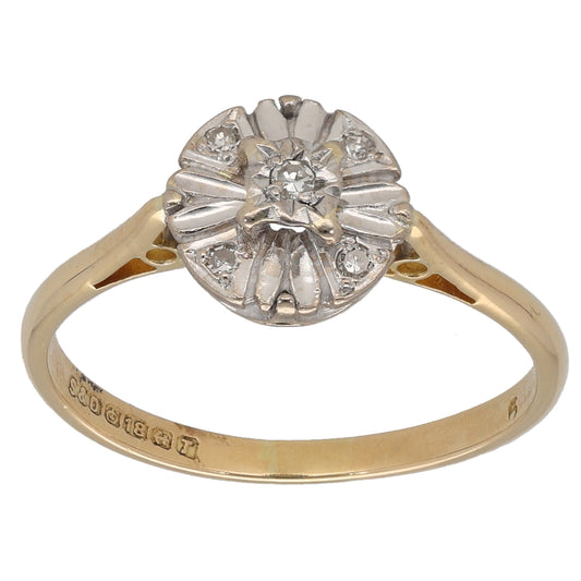 18ct Gold 0.20ct Diamond Cluster Ring Size M