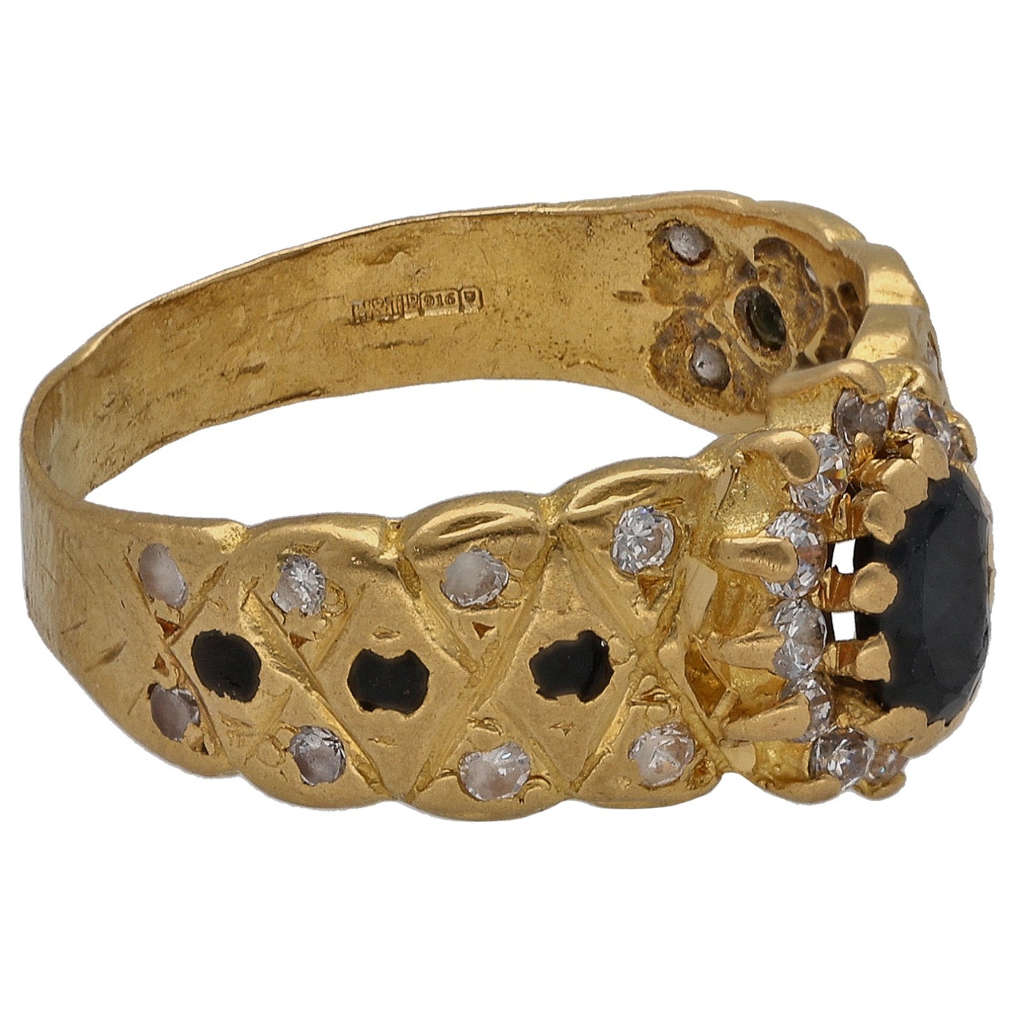 22ct Gold Imitation Gems Dress/Cocktail Ring Size O
