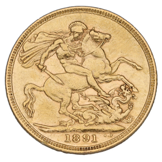 22ct Gold Queen Victoria Full Sovereign Coin 1891