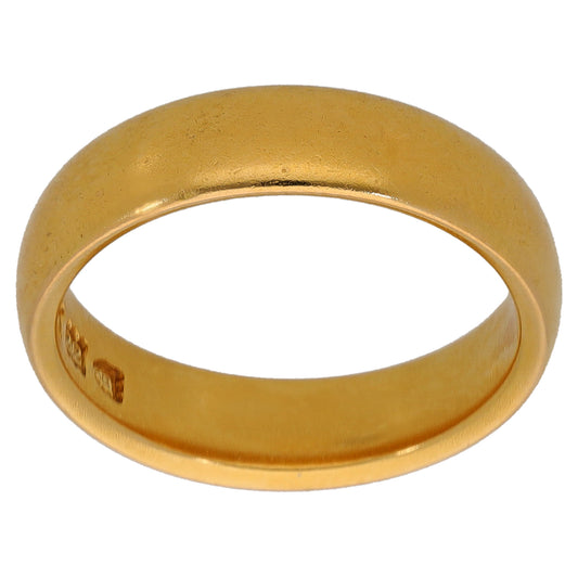 22ct Gold Plain Wedding Ring Size L