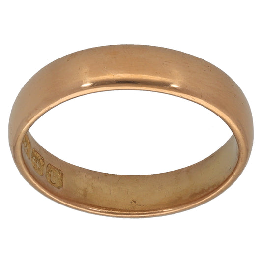 22ct Gold Plain Wedding Ring Size L