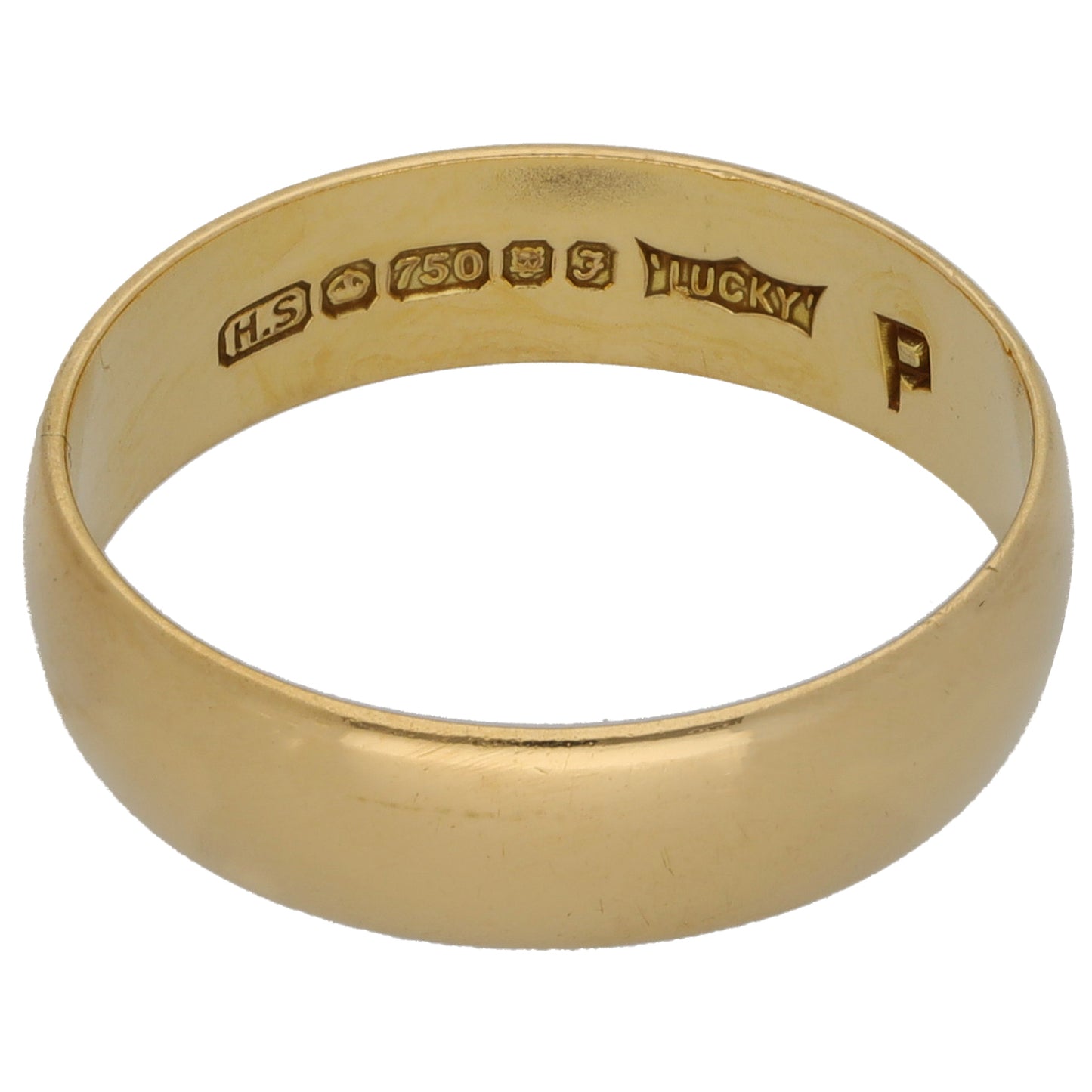 18ct Gold Plain Wedding Ring Size P