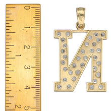 Load image into Gallery viewer, 9ct Gold Cubic Zirconia Ladies Initial Pendant
