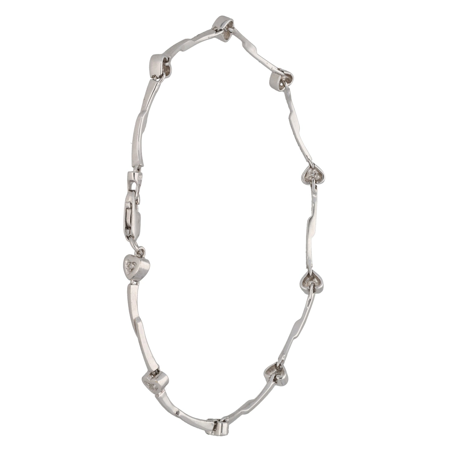 9ct White Gold 0.045ct Diamond Fancy Bracelet