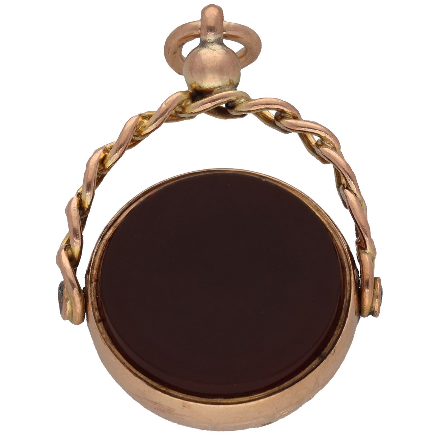 9ct Gold Carnelian & Bloodstone Fob Pendant